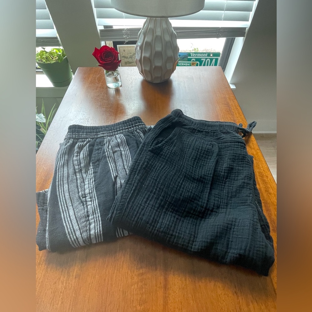 Pair of linen stylish, wide leg, summer pants